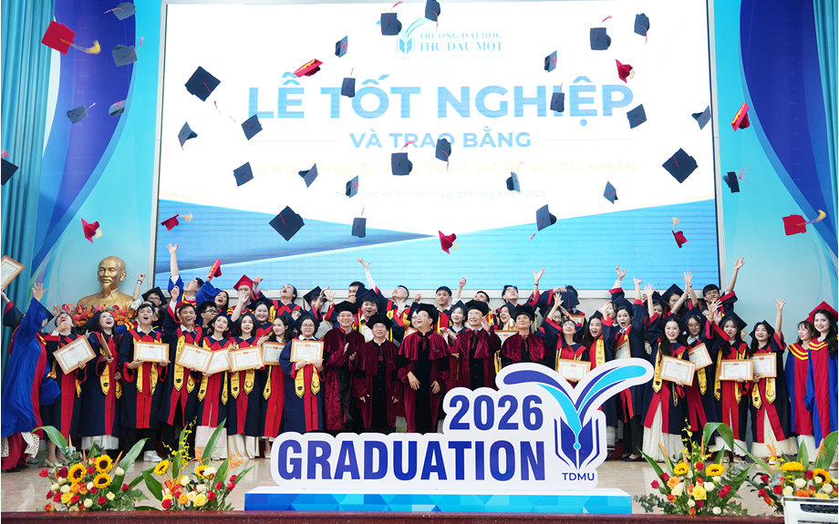 Trường Đại học Thủ Dầu Một long trọng tổ chức Lễ tốt nghiệp năm 2026, trao bằng cho 3.568 tân Tiến sĩ, Thạc sĩ, Cử nhân, Kỹ sư và Kiến trúc sư